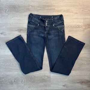 y2k studded dark wash jeans